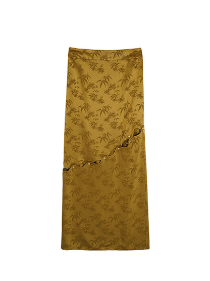 HECO Chinese style acetate rich bamboo skirt - DEED.