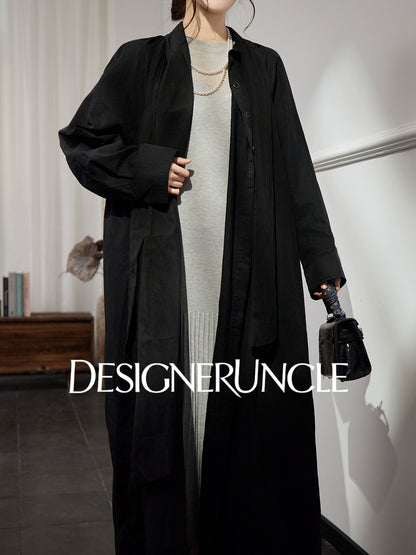 DGU "Ink Sequence" black long trench coat - BERU ?