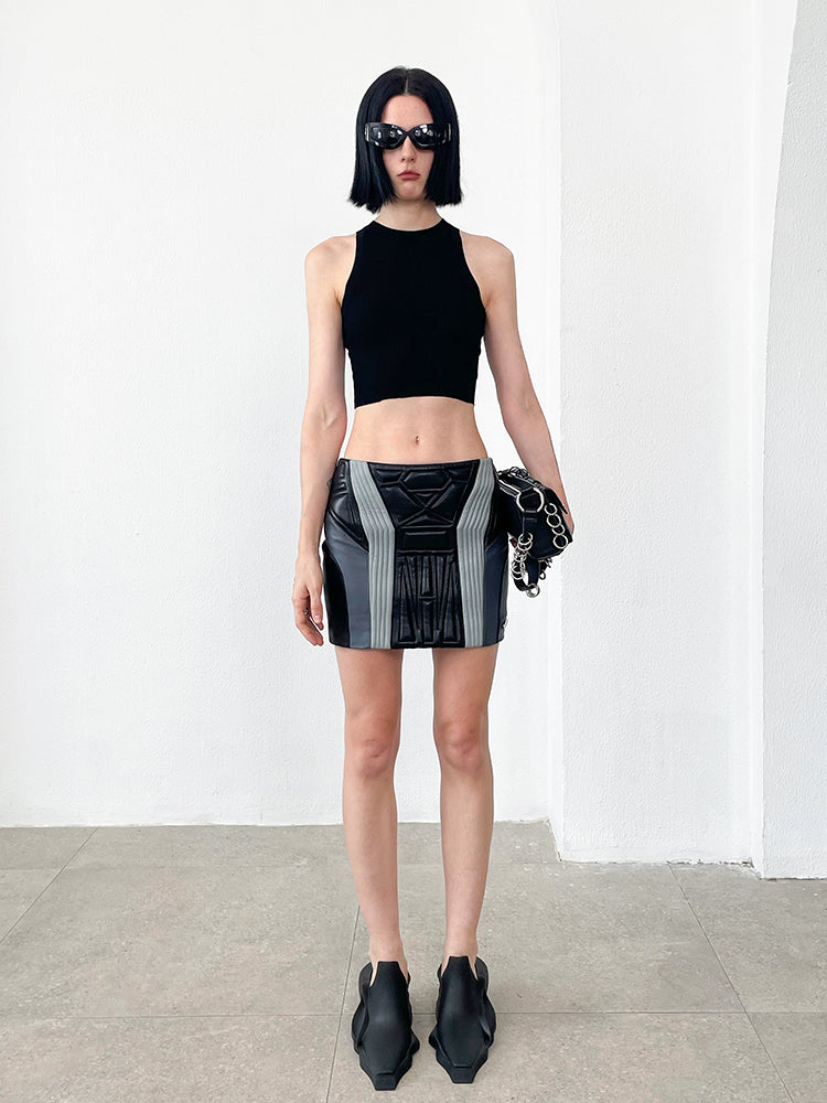 ANNAKIKI Niche Three-dimensional function stitching hip skirt-OLED