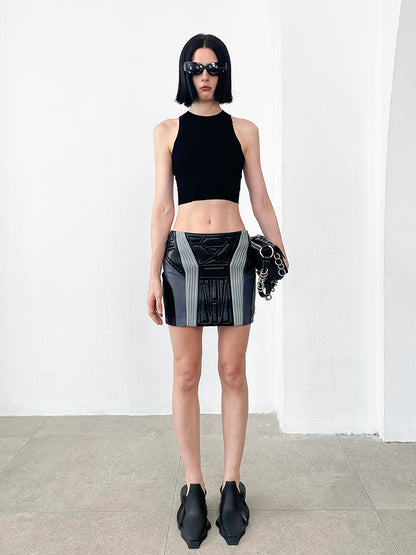 ANNAKIKI Niche Three-dimensional function stitching hip skirt-OLED