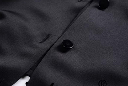 Le Palais Vintage Original Abstinence Babes Black Thick Satin Slim Fit Short Shirt Thin Cup Corset-DIDI