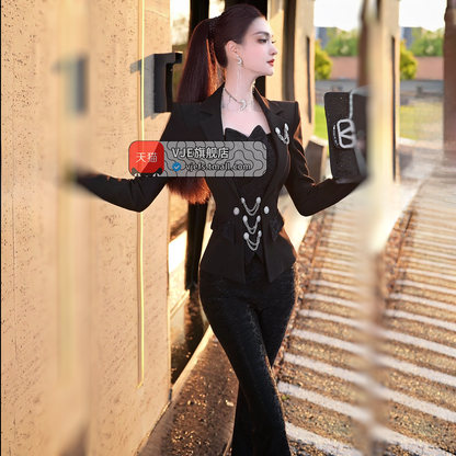 VJE  flared pants and top two-piece set suit-HWA.