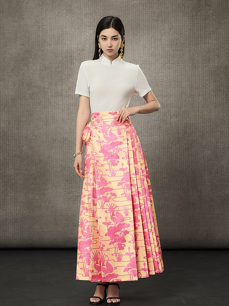 HECO Disc Button Acetate Knit Drop Neck T-Shirt - ROMAN.