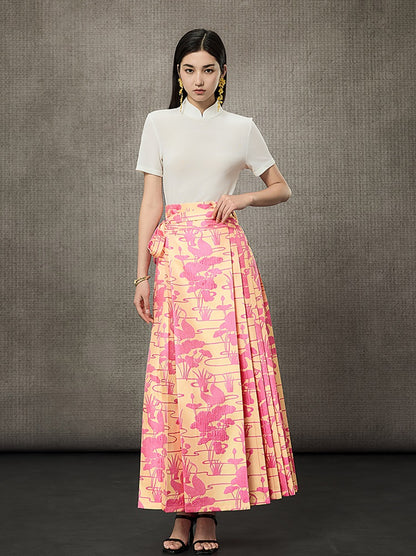 HECO Disc Button Acetate Knit Drop Neck T-Shirt - ROMAN.