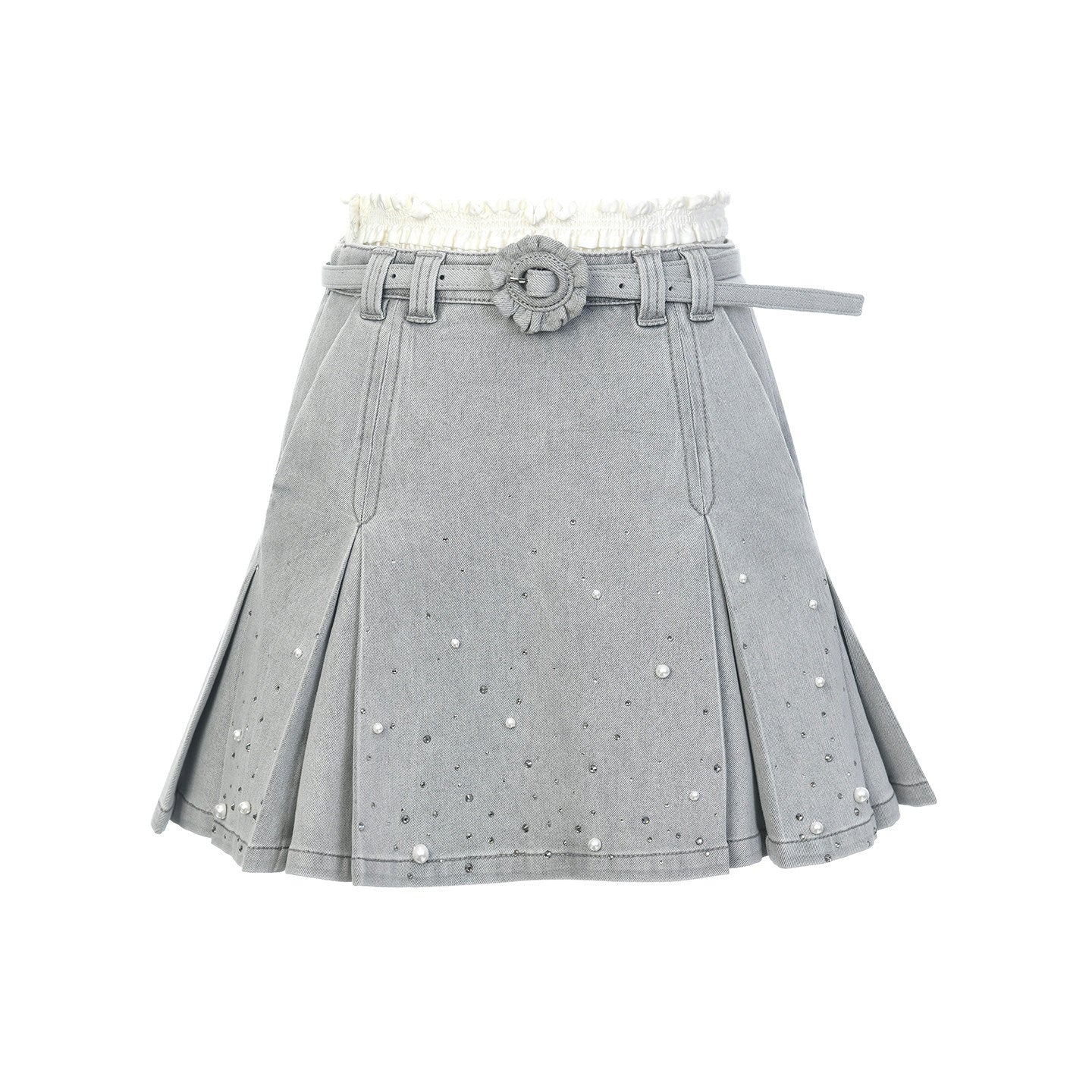 FAME beaded casual denim short skirt - HANNAH
