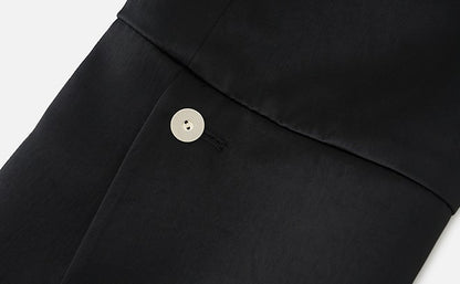 ZHUCHONGYUN minimalist placket short flared sleeve mandarin top-CHUNG.