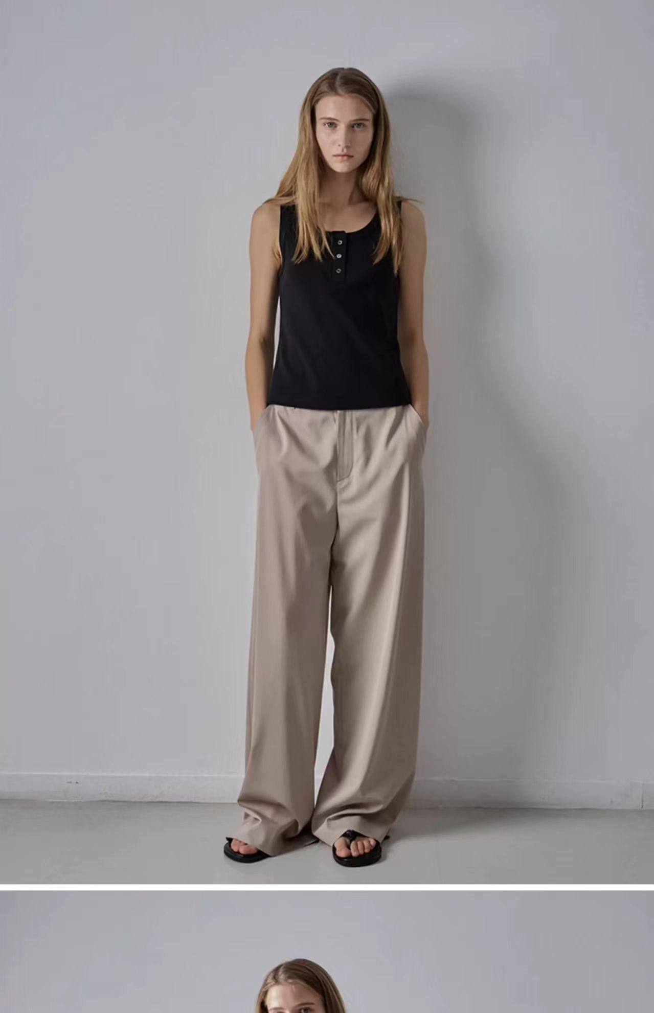 Nothing Written Casual High-waisted Slim Versatile Straight-leg Pants-LIV.