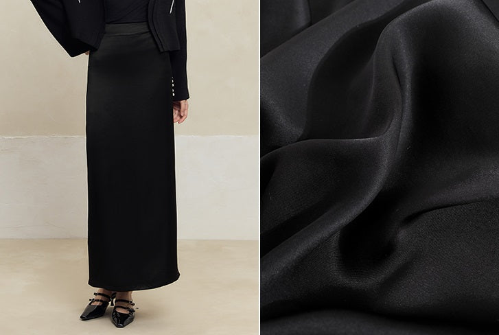 HECO acetate drape feeling thin long skirt women - great.