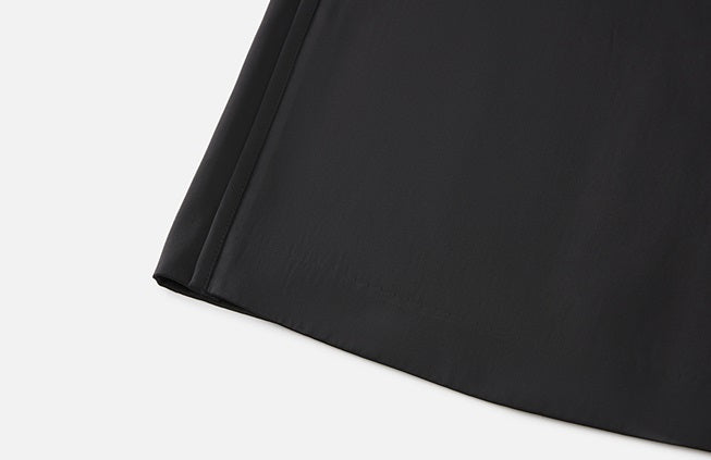 ZHUCHONGYUN simple fashionable black satin straight long skirt-MEGUMIN.