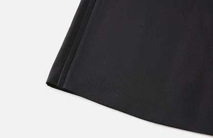 ZHUCHONGYUN simple fashionable black satin straight long skirt-MEGUMIN.