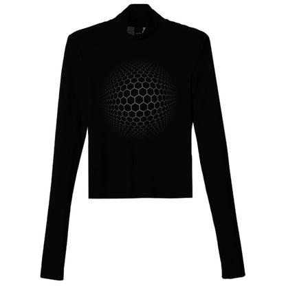 ANNAKIKI black space geometric print long sleeve top-RIMURU.
