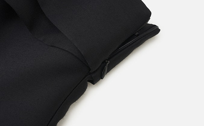 ZHUCHONGYUN cocoon-shaped waist-cinching black slip dress -CALEB.