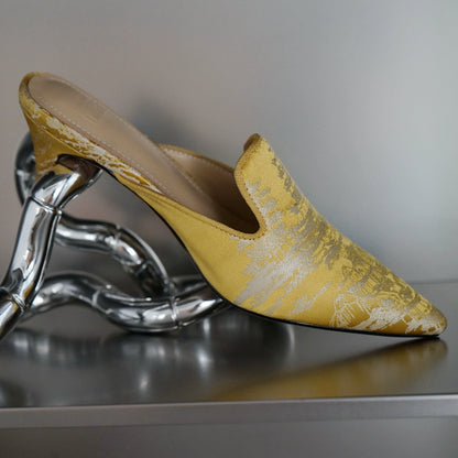 B-FEI Chinese pointed toe embroidered heels- JASON.