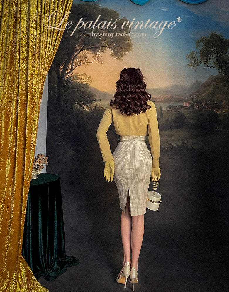 Le Palais multi-wear Fahburn style cape coat + slim skirt set- DANG