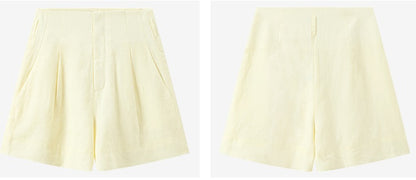 COMME MOI  summer women's casual linen shorts - GAIUS.