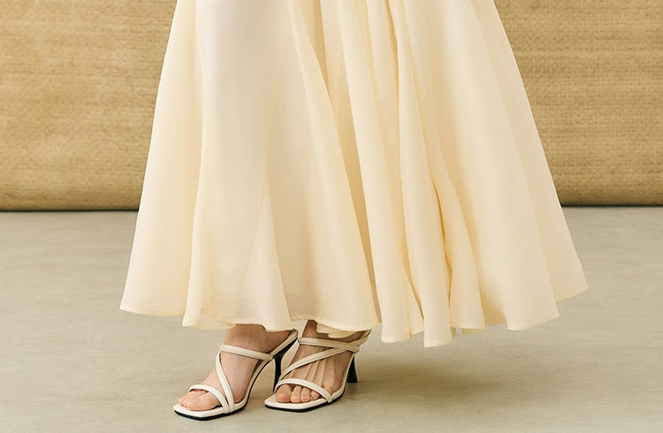 HECO Chinese Solid Color Large Swing Waist Slimming Mermaid Skirt - STARS.