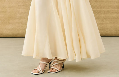 HECO Chinese Solid Color Large Swing Waist Slimming Mermaid Skirt - STARS.