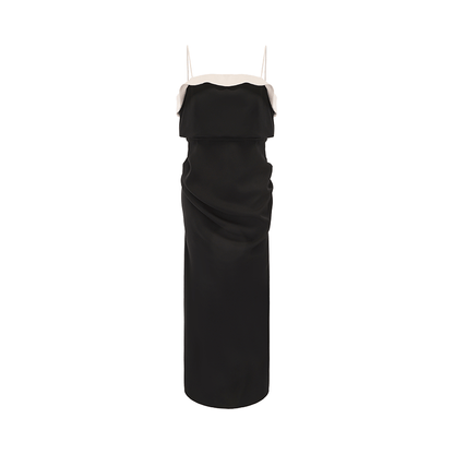 ATELIER MISS LU Spring And Summer Flow Cut Receiving Waist Slip Dress - VINTAGE.