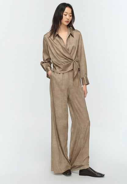 COMME MOI Lu Yan designer's new clothing irregular flat texture square-toe shoes - PHASE.