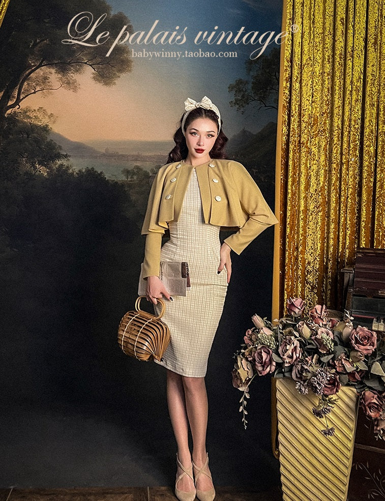 Le Palais multi-wear Fahburn style cape coat + slim skirt set- DANG