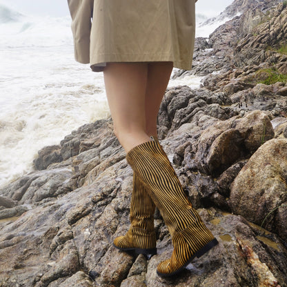 B-FEI Gold Stripe High Boots-MICHI.