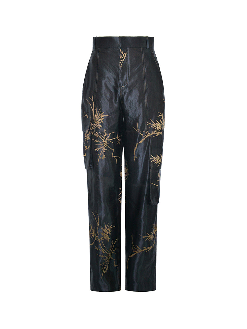 M essential Mackay designer jacquard buckle backless corset pant set - Eyeboy