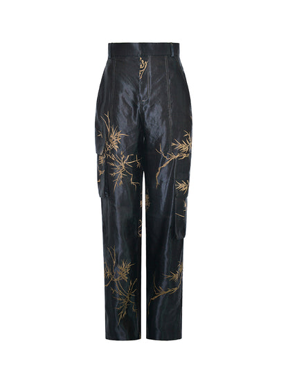 M essential Mackay designer jacquard buckle backless corset pant set - Eyeboy