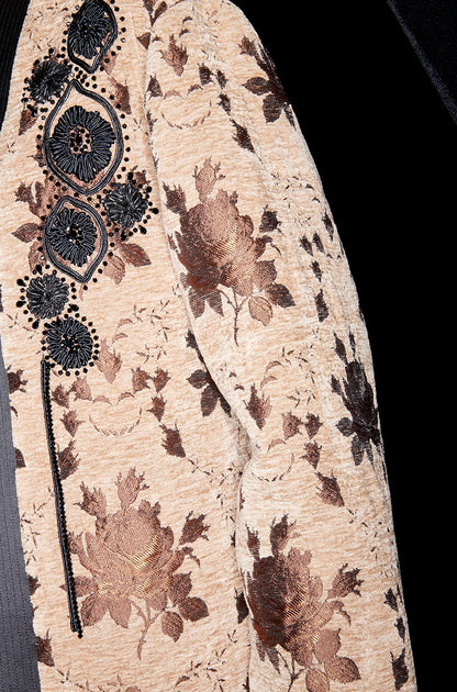 M essential Mackay designer Drop coffee jacquard crochet embroidered  jacket - stans apere