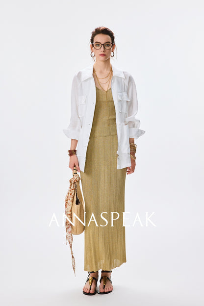 ANNASPEAK dry soft and cool VISCOSE pit strip suspender straight skirt set-CHOTA.