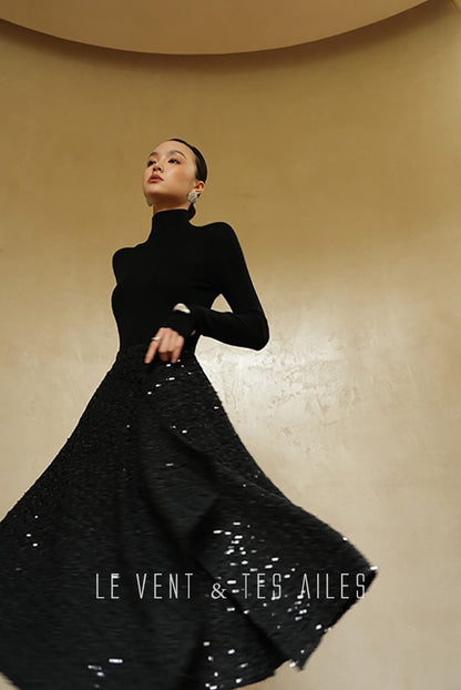 LE VENT&TES AILES seamless Yangtze yarn wool high-neck knit turtle neck-FEY