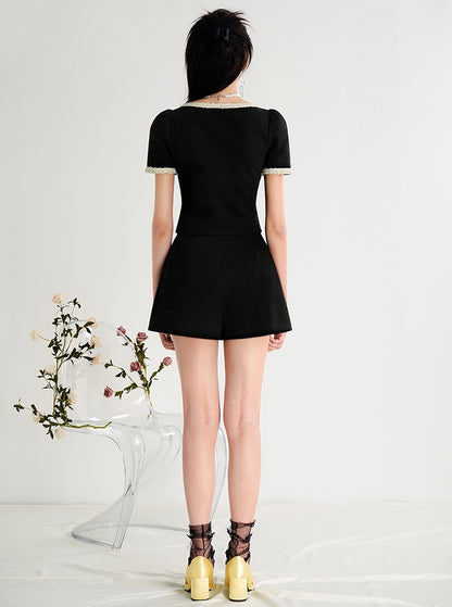 CHECOCRE Stubble Customer Fashion Xiaoxiang Knitted Suit Culottes  - MESSY