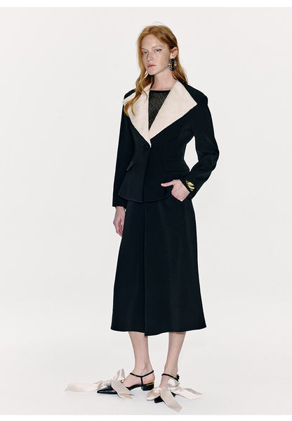 ATELIER MISS LU Spring/Summer Textured Soft Tulle Waist Blazer - DOMINION