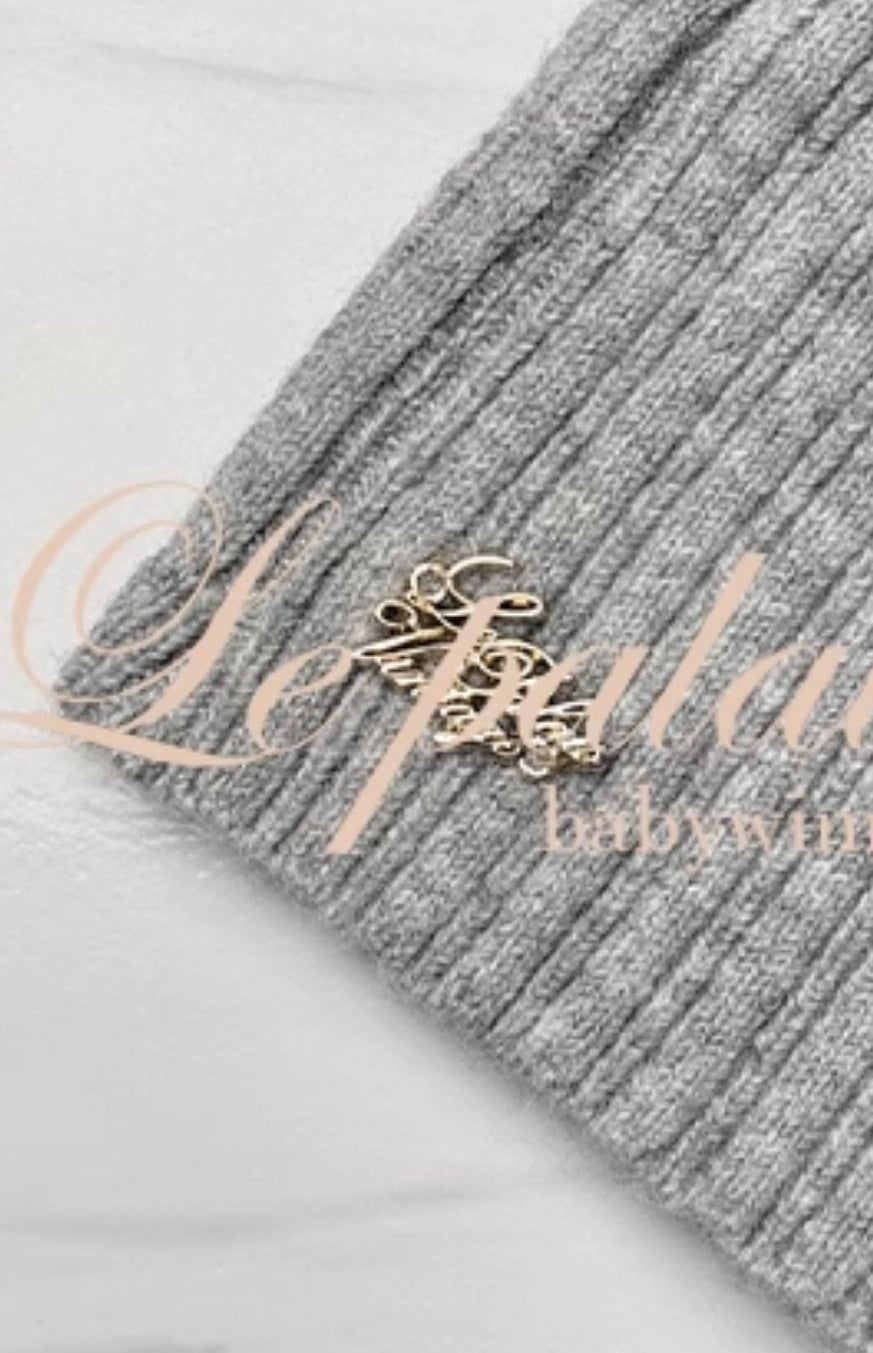 Le Palais Vintage Autumn/Winter Gray Wool Knit Wrap Long Skirt-FERA