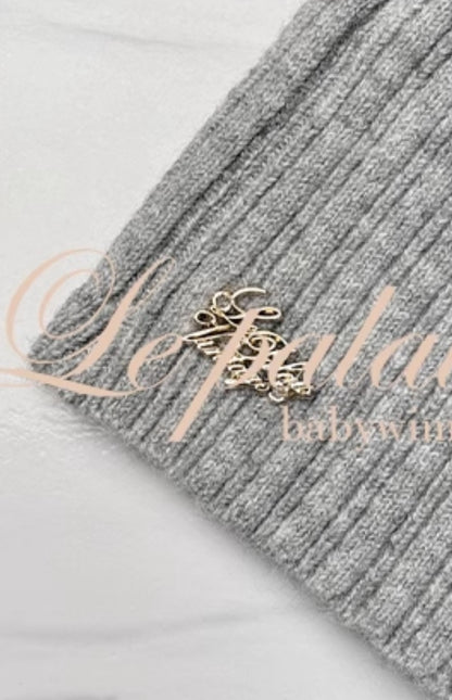 Le Palais Vintage Autumn/Winter Gray Wool Knit Wrap Long Skirt-FERA