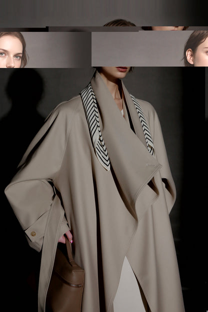 PIAOIN Haute Couture Large-lapel Silhouette Trench Coat Jacket -BECK