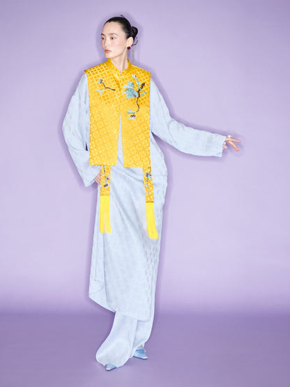 M ESSENTIAL Mackay designer brand palace checkered jacquard dotted emerald nail colllar - MIN'