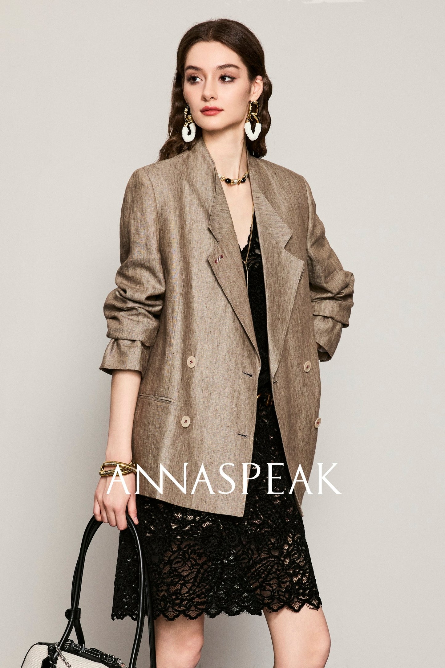 ANNASPEAK Linen Old Money Style Suit -FIGS.