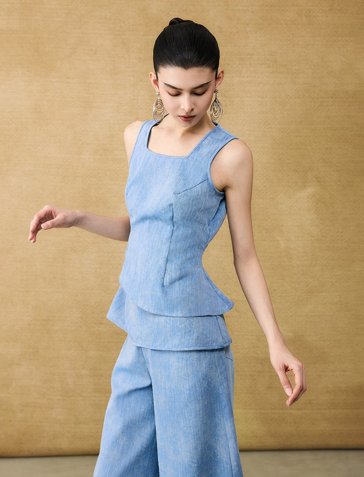 HECO Chinese women's summer blended glitter diamond I-shirt - SHADOW.