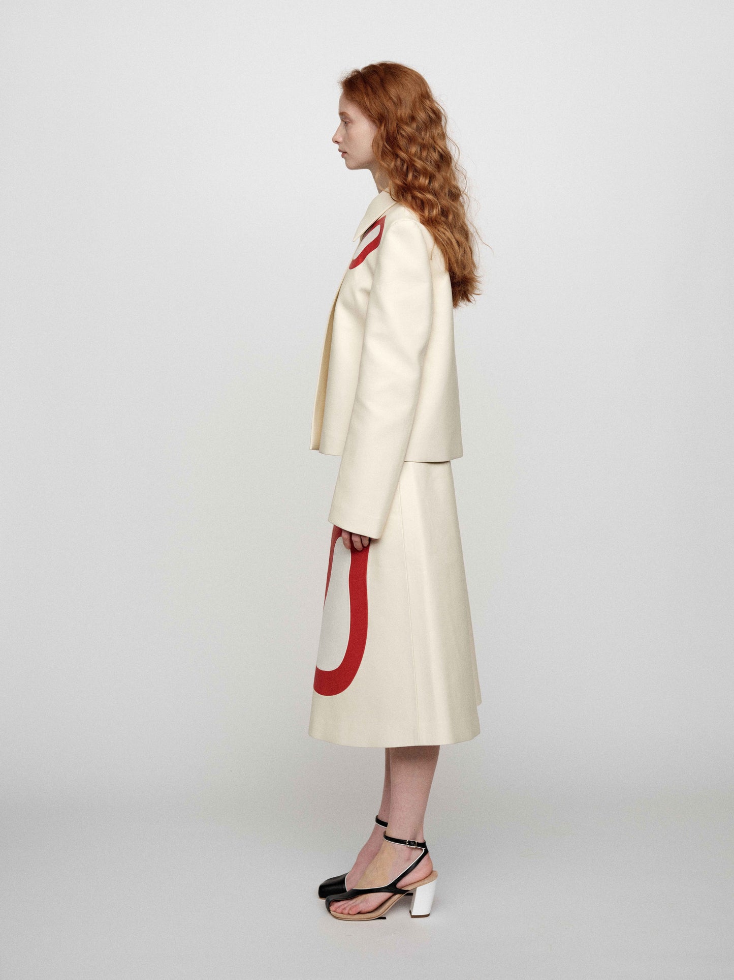 SERRER Contrast splicing long-sleeved leather jacket - MASONN.