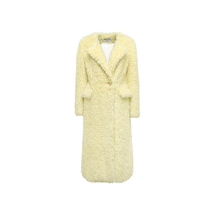 YES BY YESIR autumn winter wool coat yelow sheep sheepskin coat - Xeela
