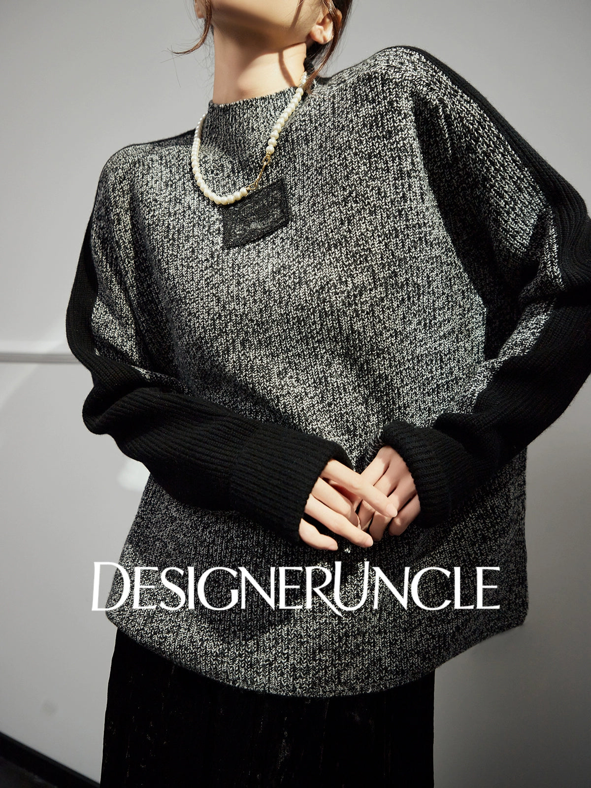 DGU "Night Weaving" Gray Sweater New Loose Lazy Style High-end Retro Versatile Jacket - Avery.