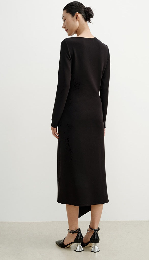 COMME MOI Lu Yan designer new women's fake two-piece irregular dress - HAPPY.