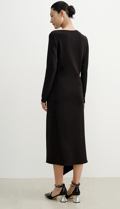 COMME MOI Lu Yan designer new women's fake two-piece irregular dress - HAPPY.