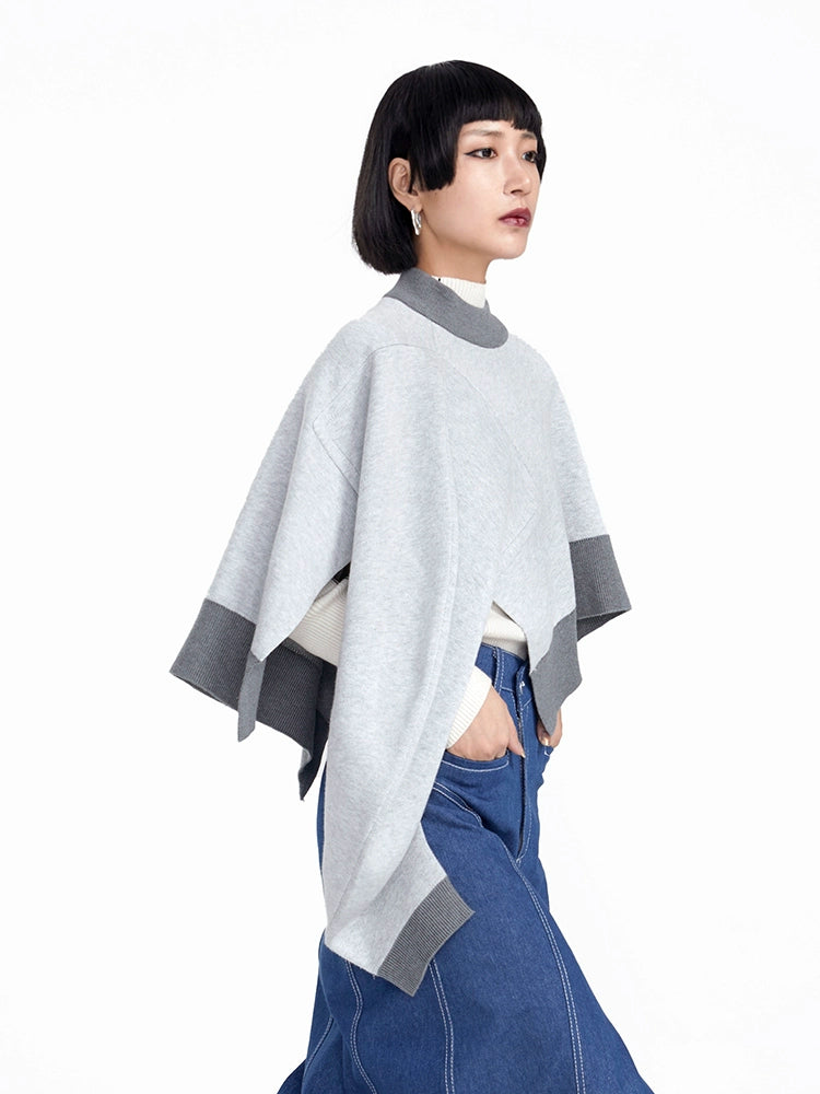 TINY IN BIG SLEEVE TWO WEAR SHORT SWEATER-ZUKO