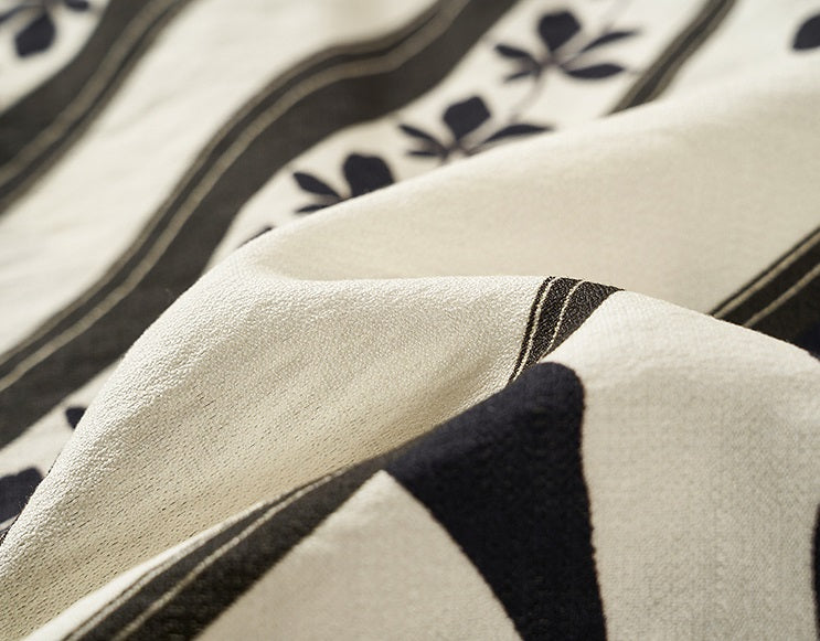 COMME MOI printed tassel black and white print waist suit  - AURORA.