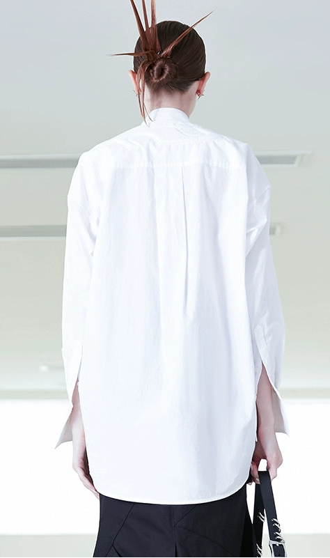 ANNAKIKI Three-dimensional Long Sleeve Long Shirt -JAKE.