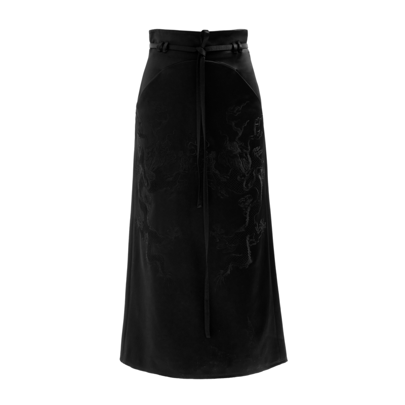 ZHUCHONGYUN  embroidered lace-up waist mermaid skirt--AEITSU.