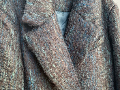 Huanzi custom dyed couture mohair water ripple wool cautumn and winter coat  - Kendu