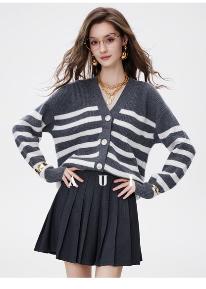 AUI Black Collegiate Age-Reducing Pleated Versatile A-Line Slim Suit Short Skirt - Doh