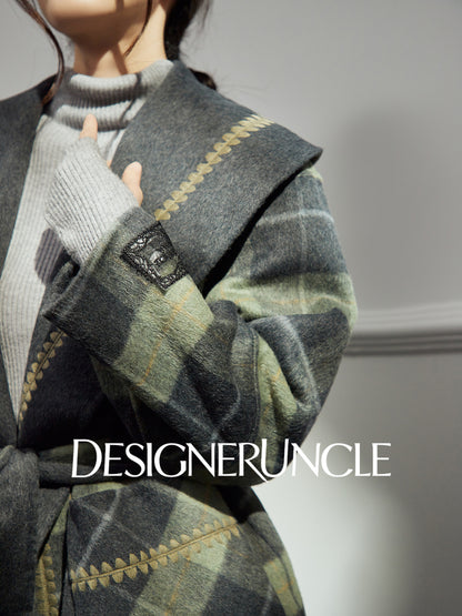 DGU "Daige" green plaid woolen jacket fashion high-end and versatile trend - Skylar.